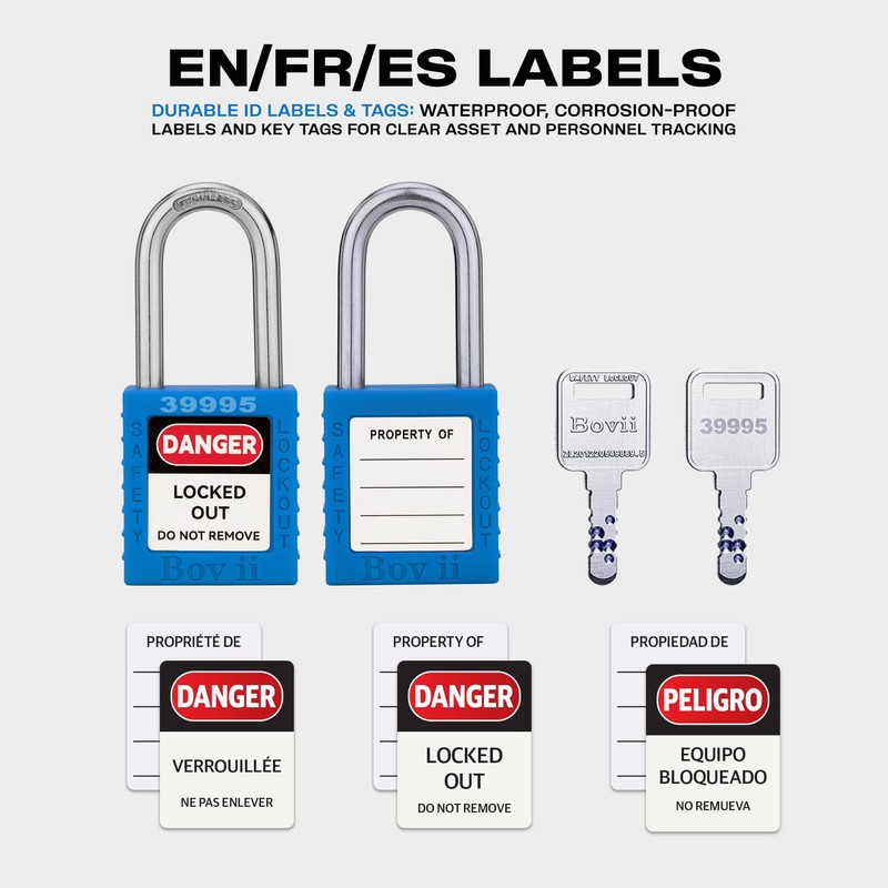 Boviisky Lockout Tagout Locks Set, 10 Blue Lockout Tagout Safety
