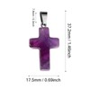 Cadikez 12PCS Natural Stone Cross Pendant, Amethyst Quartz Healing Crystal