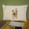 'Jack Russell with Tennis Ball' Canvas Clutch Bag/Accessory Case (CL00044719)