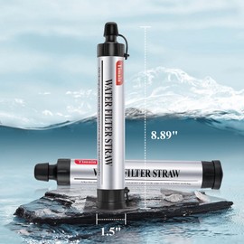 6 Pack Timain 4-Stage Filtration,High Flow Rate Water Filter Straw,Water Purifier Survival for Emergency Kits,Travel,Camping, Hiking,Fishing,Hunting (6)
