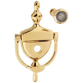 Door Knocker with Viewer Finish: PVD Polished Brass