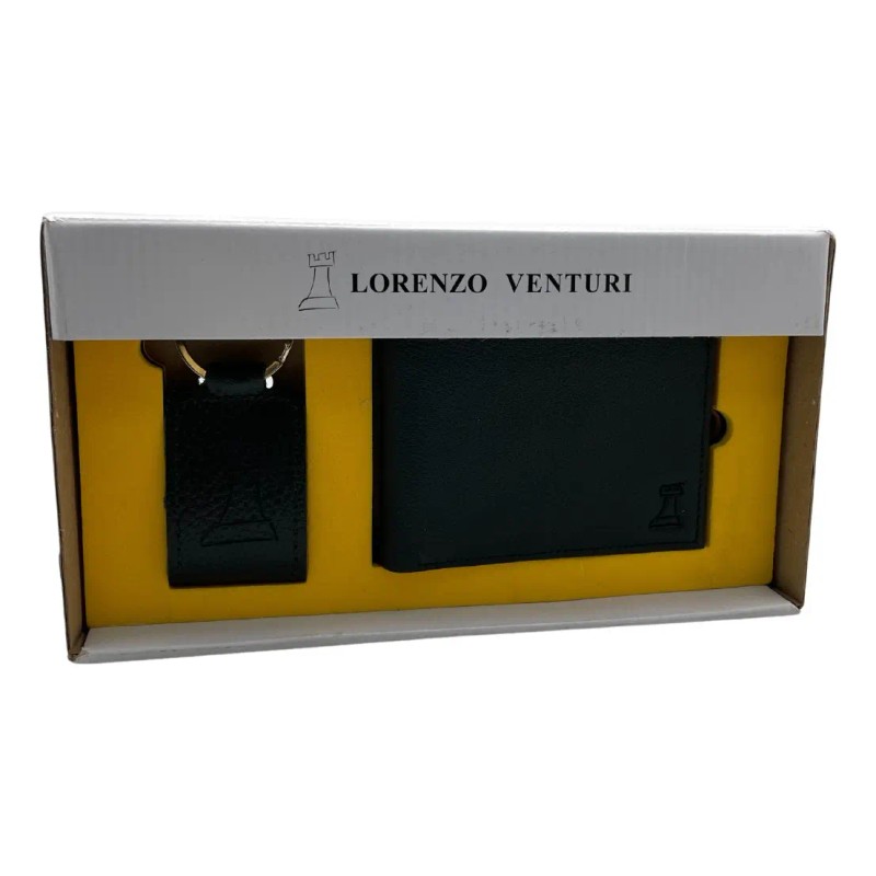 Kit Cartera Llavero Piel Genuina Caballero Regalo Para Papá