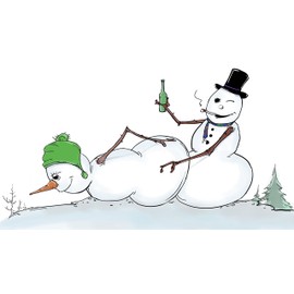 Funny Holiday Cards | Naughty Snowman Christmas Card Set | Three 4x6 " Greeting Cards with Envelopes | Unique, Hilarious, and Original Designs | Assorted Box Set