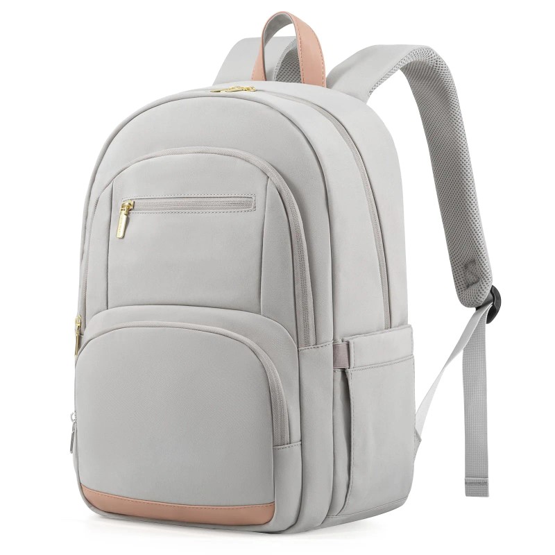Women's Travel Laptop Backpack with Zipper Closure Waterproof Polyester for