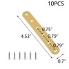 T Tulead Straight Flat Brackets Iron Mending Plates Golden, 4.53"x0.7"x0.06",