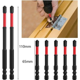 FPH2 Impact Screwdriver Bit Set for Electricians, 10Pcs S2 Steel 65mm & 110mm Magnetic Hex Shank Bits with CNC Machined Tips for Circuit Breakers (10PC)