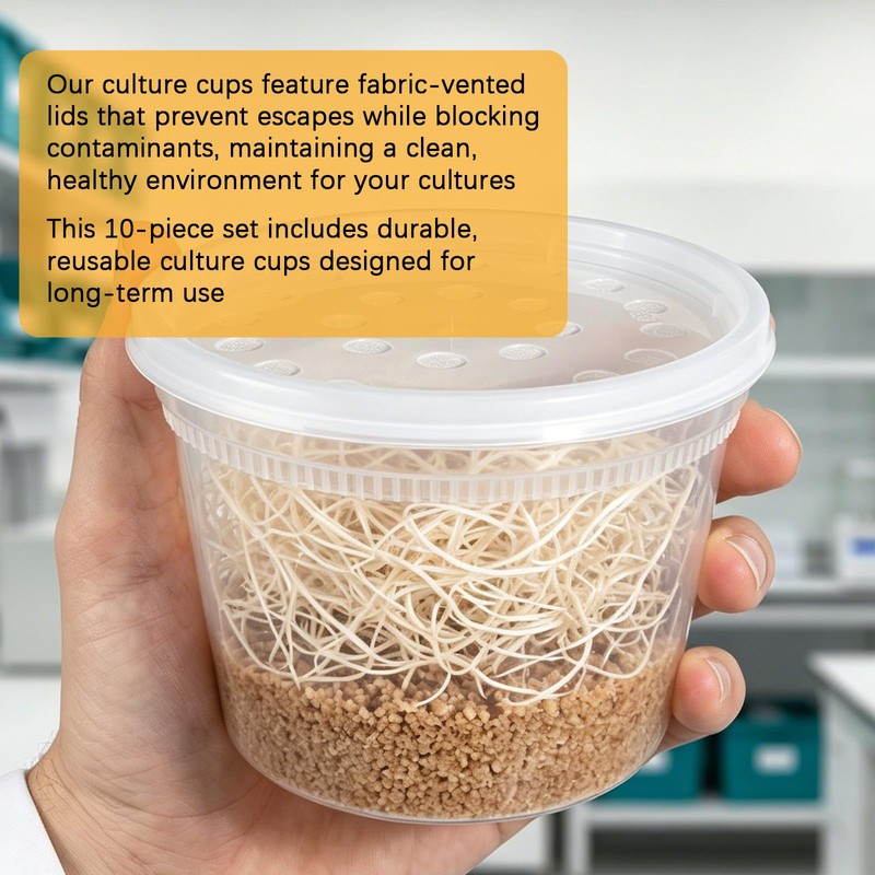 Raneped Deli Cups with Fabric Vented Lids, Culture Cup Mesh