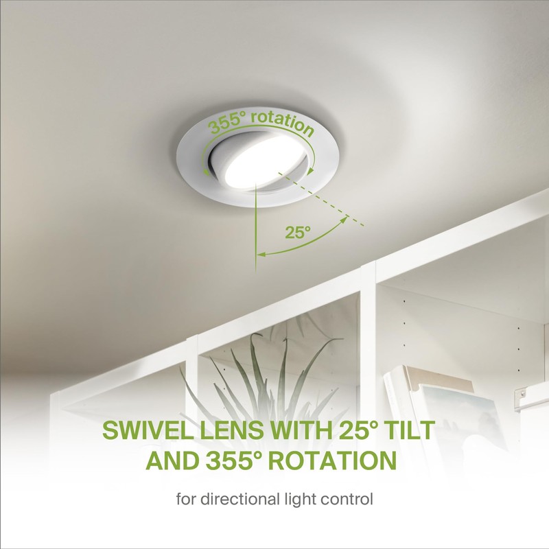 ASD 6 Pack 4 Inch Gimbal LED Recessed Lighting with