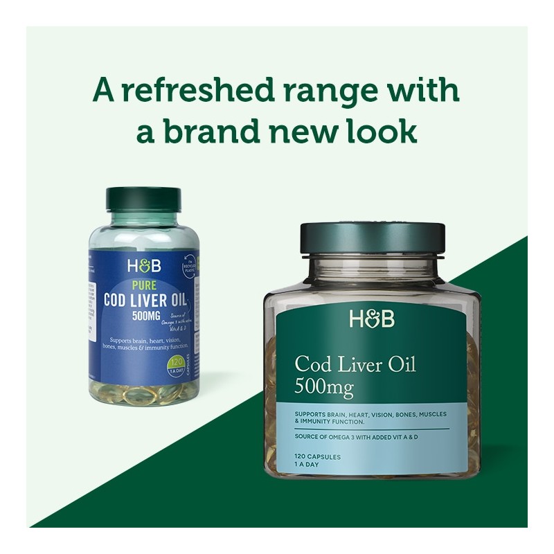 Holland & Barrett Cod Liver Oil 500mg 30 Capsules