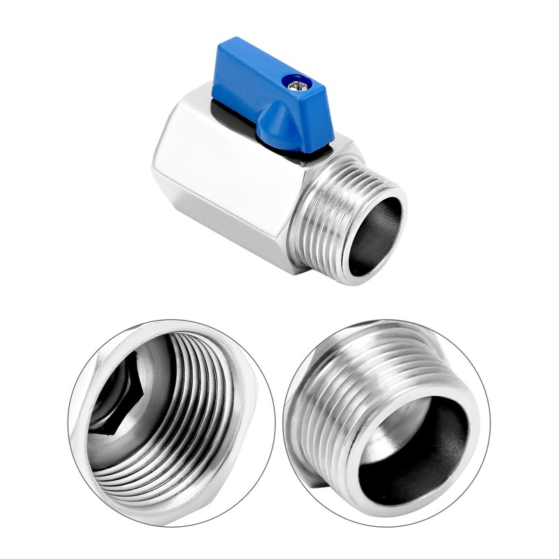 QWORK Mini Ball Valve, 4 Pack 3/4" Female & Male