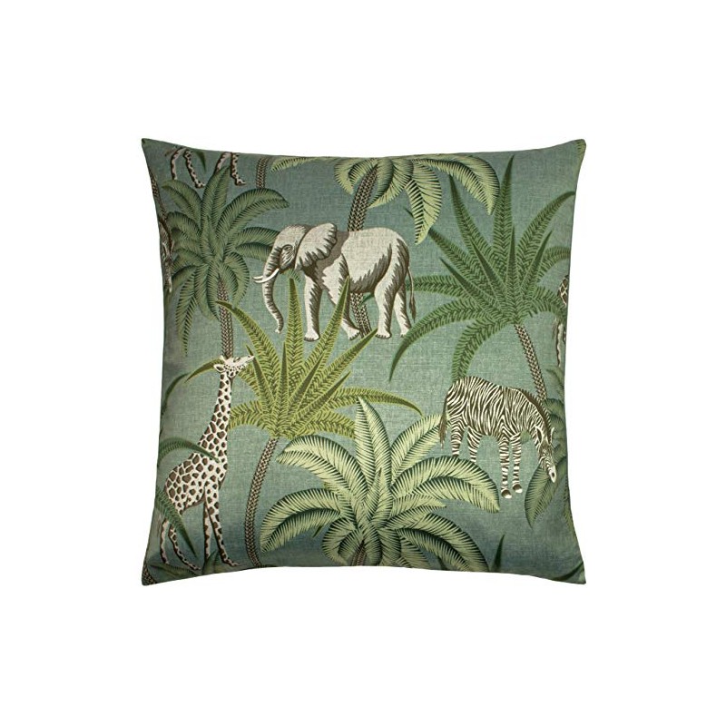Paoletti Jungle Parade Cushion Cover, Green, 50 x 50cm