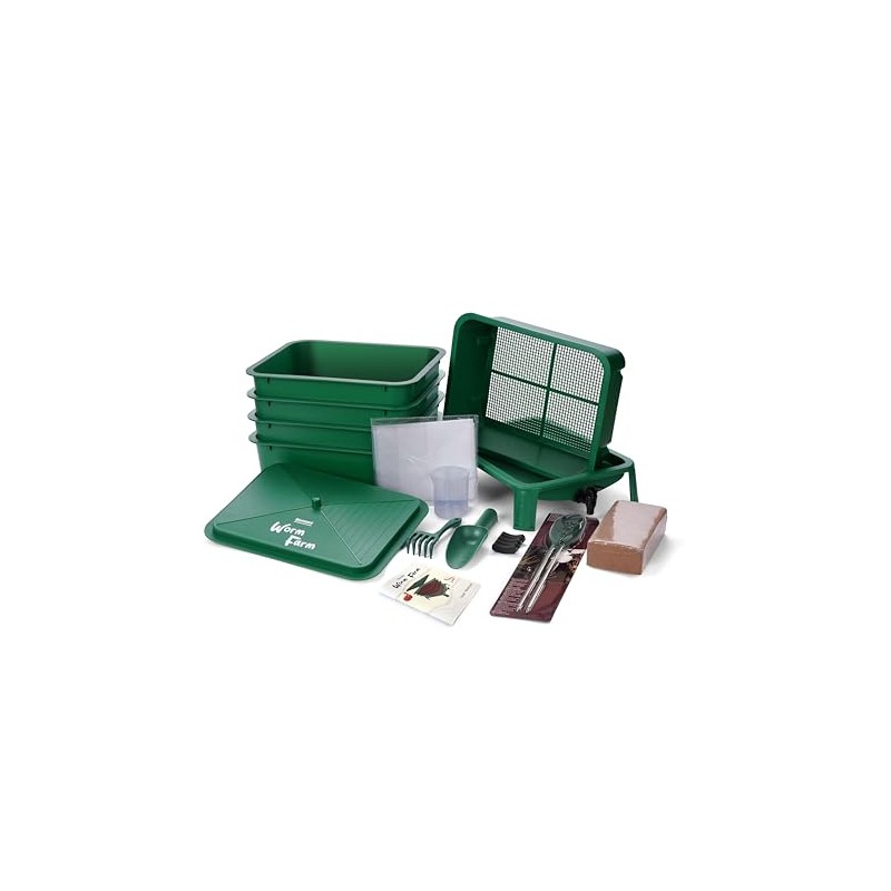 Tezeit Cubeta Abono Gusano Bandejas Compostador Cuartos Interiores Exteriores Kit