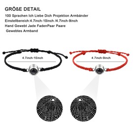 SUNSH Partner Bracelets Couple Bracelets Couples Gifts Projection The 100 Languages of I Love You Matching Couple Bracelet For Lovers Bracelet Gift Valentine's Day Birthday Anniversary, Stainless