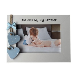 Me and My Big Brother Photo Frame Gift White Blue 6x4 Landscape New Baby Siblings Keepsake