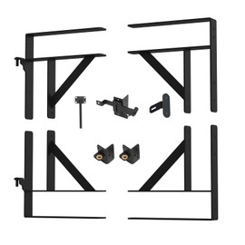 Anti-Sag Gate Kit, Heavy Duty Gate Corner Brace Bracket with Gate Latch and Hinges, for Wooden Gate Fence(Left Gate Kit)