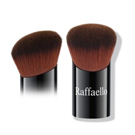Raffaello Angled Kabuki Brush for Foundation – Ultra-Soft Dense Bristles, Flat Top Makeup Brush for Liquid, Cream & Powder, Seamless Blend, Wet & Dry Use, Zero Waste