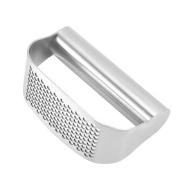 Manuelle Knoblauchpresse aus Edelstahl (430) – ergonomischer Schaukeltyp mit gebogenem Griff, Ingwer- und Gewürzzerkleinerer, unverzichtbares Küchenutensil