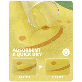 COLOR&GEOMETRY Cute Dish Drying Mat 30x40cm, Non-Slip Coffee Mat, Quick Dry Kitchen Absorbent Draining Mat, Heat Resistant Mat for Kitchen Countertop, Pet Feeding Mat - Yellow