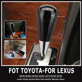 Kakulkomen Automatic Car Gear Shift Knob Lever Shifter Stick for to-yo-ta Corolla Hilux 2011 Harrier 2010 Camry/Harrier Fortuner Crown (Black Leather)