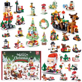 Christmas Advent Calendar 2024, 6 in 1 Building Blocks, 24 Days Countdown Calendar Toys for Kids, Christmas Building Toys Party Favors, Kids Christmas Gifts for Boys & Girls