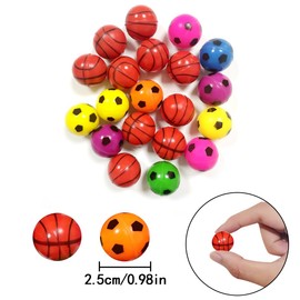HAIKING Small Rubber Balls, 20 Pcs Mini Soccer Bouncy Balls for Boys and Girls (Football & Basketball)