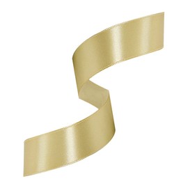 Gold Satin Ribbon 1 Inches x 25 Yards, Solid Color Fabric Ribbon for Gift Wrapping, Crafts, Hair Bows Making, Wreath, Wedding Party Decoration and Sewing Projects