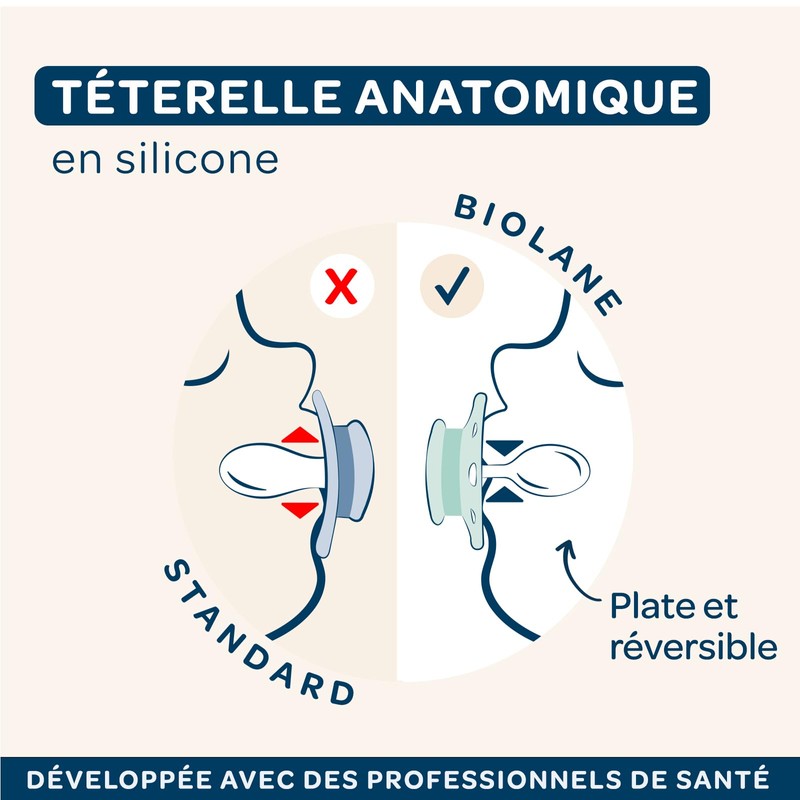 BIOLANE - Anatomically shaped teat - Extra thin dummy -