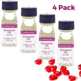 LorAnn Oils LorAnn Cinnamon Oil SS Flavor, 1 dram bottle (.0125 fl oz - 3.7ml) 4 Pack