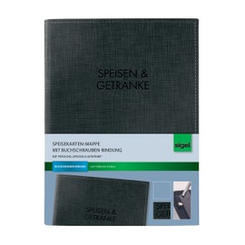 Sigel SM136 Menu Folder with Book Screw Cover for A5 Plastic Black