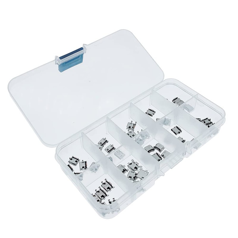 PENGLIN 50PCS Micro USB Female Connector Micro USB Female Socket