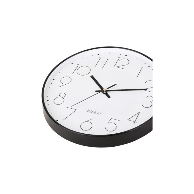 Bargain Lovers Black Wall Clock 12 Inch | Non-ticking Silent