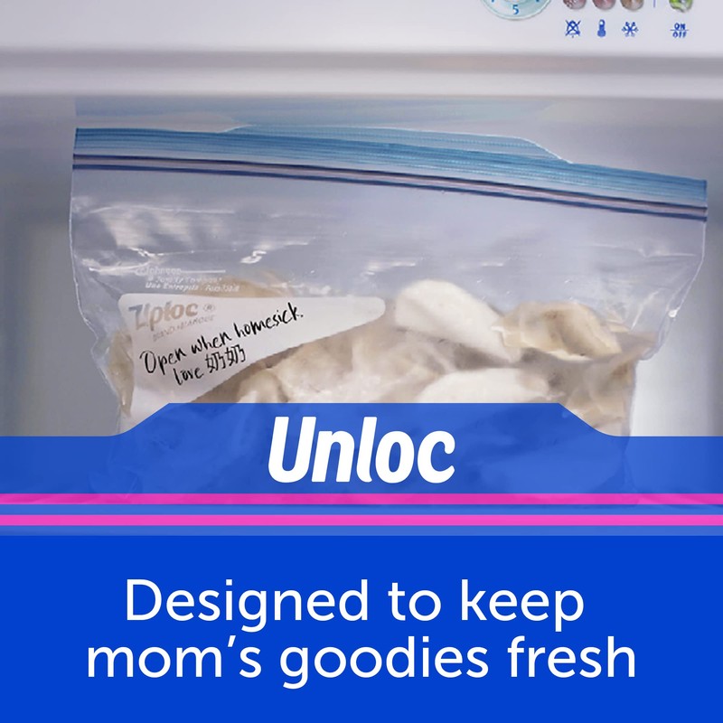 Ziploc Two Gallon Food Storage Freezer Bags, Grip 'n Seal