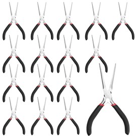 MUKLEI 15 PCS 6 Inch Needle Nose Pliers, Precision Pliers with Extra Long Tips and Non-Serrated Jaws for Wire Wrapping, Jewelry Making, Gripping Gadgets