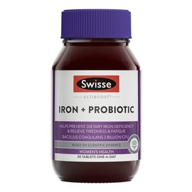 Swisse Ultiboost Iron + Probiotic 30 Tablets