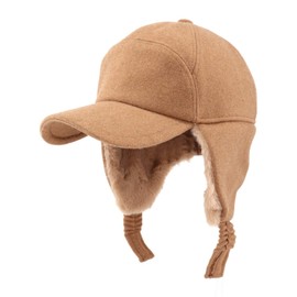 Gisdanchz Wool Hat Baseball Mens Earmuff Hat Baseball Cap Protection Winter Visor Hats Winter Cap Earflaps Snow Trapper Hunting Hat Woolen Cap Winter Earband or Men Khaki