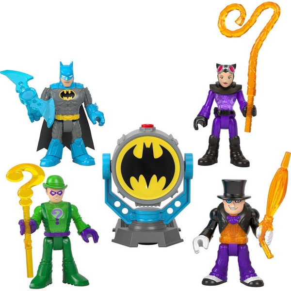 Imaginext DC Super Friends Batman Toys Bat-Tech Bat-Signal Multipack with 4 Figures & Accessories for Pretend Play Ages 3+ Years, HFD47