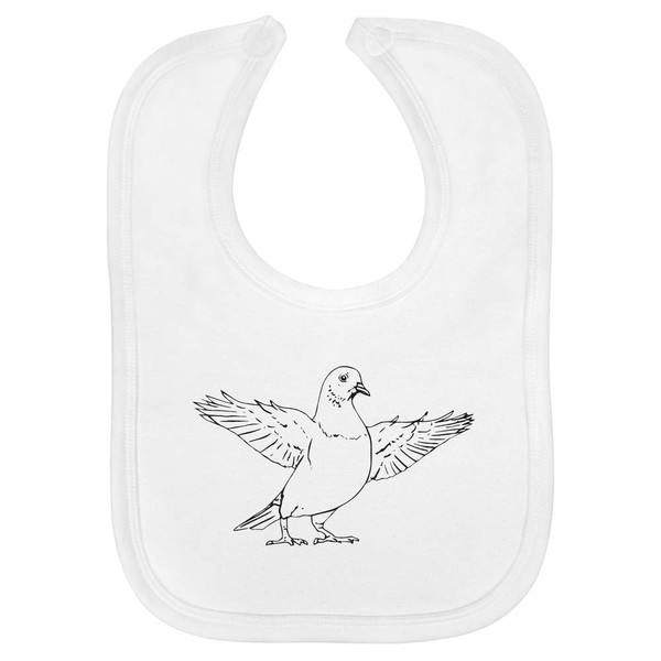 Azeeda 'Pigeon With Wings Spread' Soft Cotton Baby Bib (BI00059140)