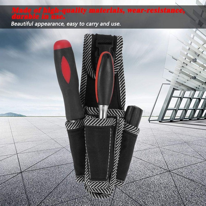 Black Multifunctional Electrician Tool Bag Waist Bag Belt Storage Holder