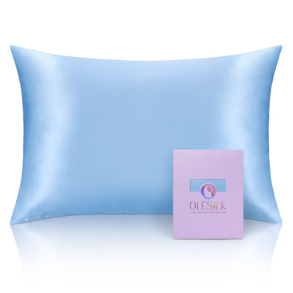 OLESILK 25 Momme Mulberry Silk-Pillow-Cases for Hair and Skin, Light