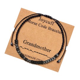JoycuFF Bracelets for Women Fashion Grandma Gifts Silk Wrap Bracelet Funny Mother's Day Birthday Long Distance Christmas Morse Code Bracelets Grandmother