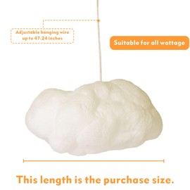 Modern Floating White Cloud Pendant Hanging Light Nordic Cotton Ceiling Light Fixture Girls Children's Living Room Bedroom Hotel Lobby Restaurant Clothing Store Chandelier (27.6Inch)