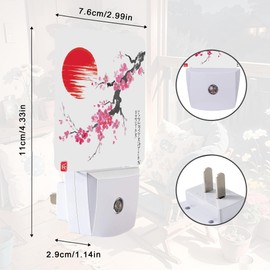 Japanese Style Cherry Blossom Night Light,Night Lights Plug into Wall with Dusk to Dawn Sensor,Lamp for Bedroom Bathroom Hallway Nightlight for Women Girls