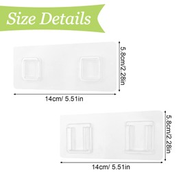 UFURMATE Double Sided Adhesive Hooks, 10 Kits Self Adhesive Hooks Waterproof Sticky Hooks Multi-Purpose Clear Adhesive Hooks Heavy Duty Nail Free Self-Adhesive Hooks with Double Buckles