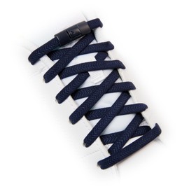 TEEZY No Tie Shoe Laces for Trainers | Premium Elastic Weave & Quick Lock Buckle | Flat Shoe Laces For Adults & Kids | Elastic Shoelaces Black Laces No Tie | ACCELERATOR (Midnight Blue)