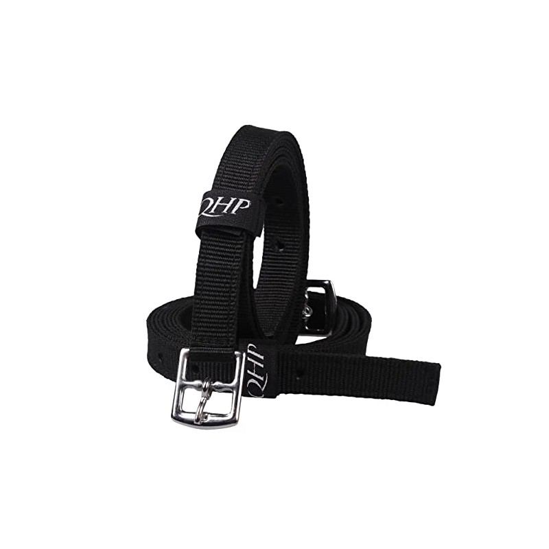 QHP Stirrup Leathers Nylon (135 cm, Black)