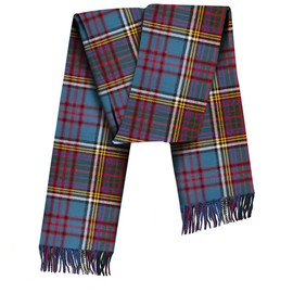 BRAW CLANS TARTANS 100% Pure Lambswool Scottish Tartan Scarf men, women - 12x60 - plaid Soft and warm winter wool scarf wrap shawl - Purple Checkered long scarves gift (Anderson Tartan)