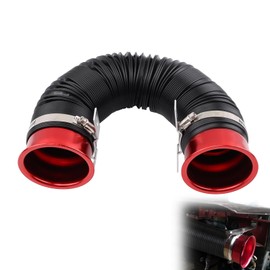 VVORHSBELL 76mm Cold Air Intake Hose Universal 3" Expandable Aluminium Duct (27-95cm) for Car Engine, High Temp Resistant & Performance Boost