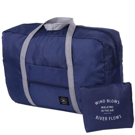 Goods Land GD-CAROBAG Folding Carry On Bag (Can Be Passed Through Suitcase Handles), Foldable, Small, Lightweight, Large Capacity, Women's, Men's,, navy