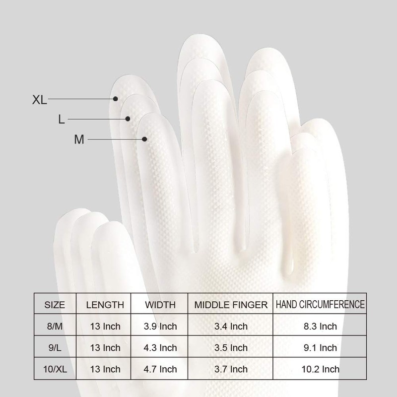 BOOMJOY Cleaning Gloves, Dishwashing Gloves, Reusable Rubber Kitchen Gloves Heavy