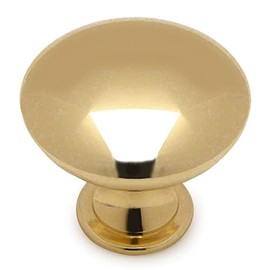 Cosmas® 5305PB Polished Brass Traditional Round Solid Cabinet Hardware Knob - 1-1/4" Diameter